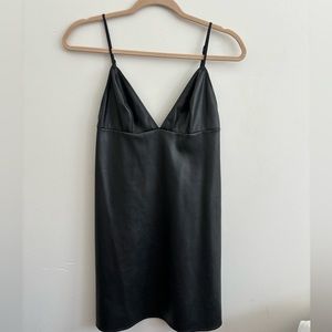 Black leather dress